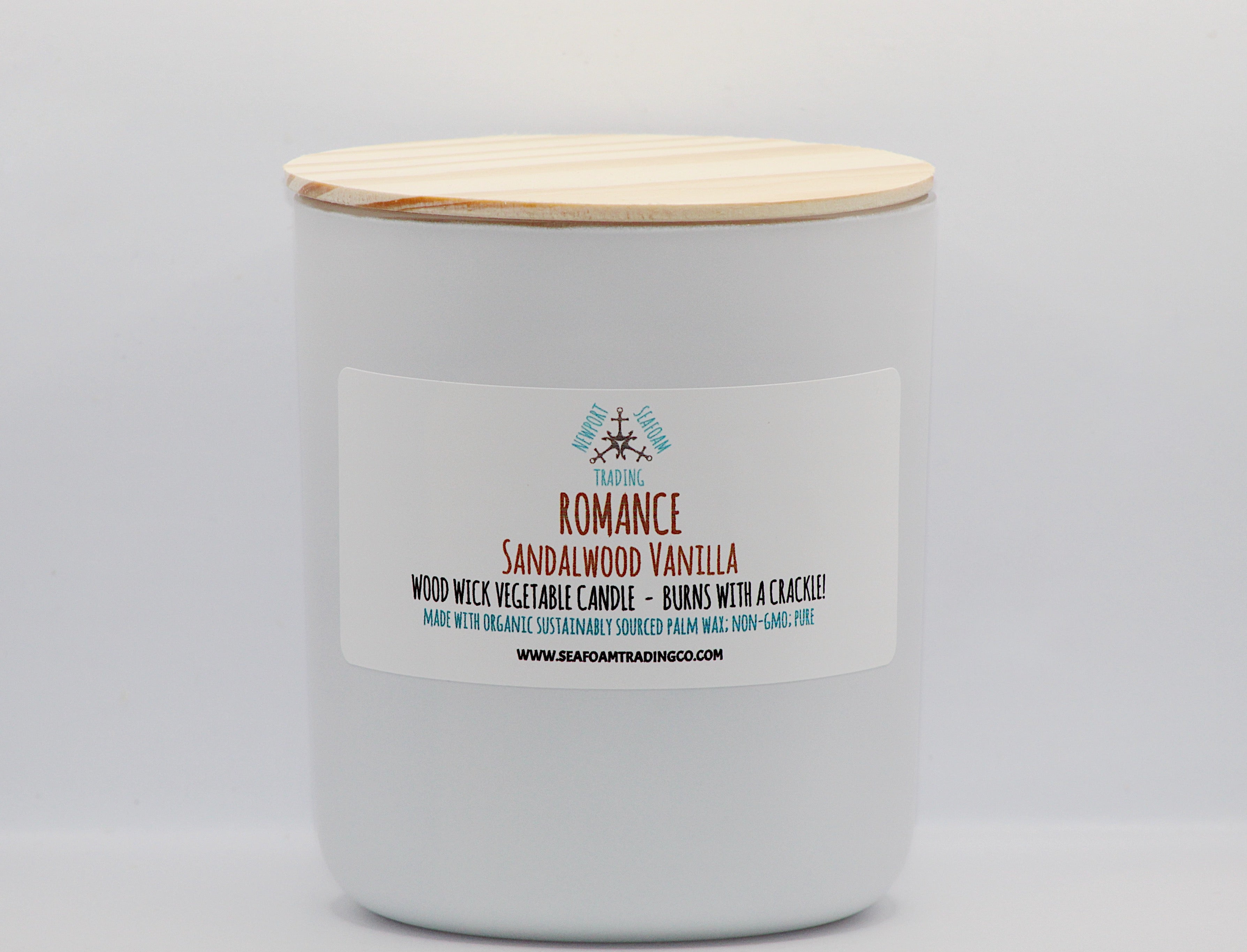 Romance (Sandalwood Vanilla) Organic Wood Wick Candle