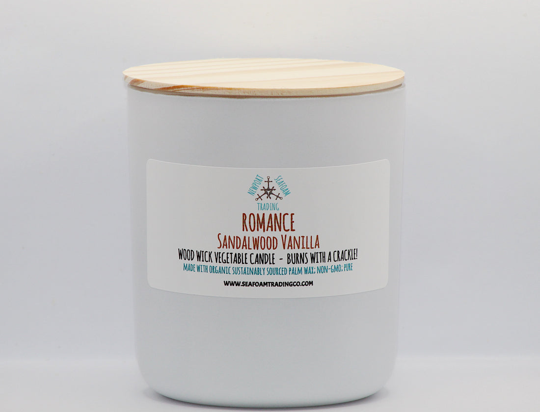 Romance (Sandalwood Vanilla) Organic Wood Wick Candle