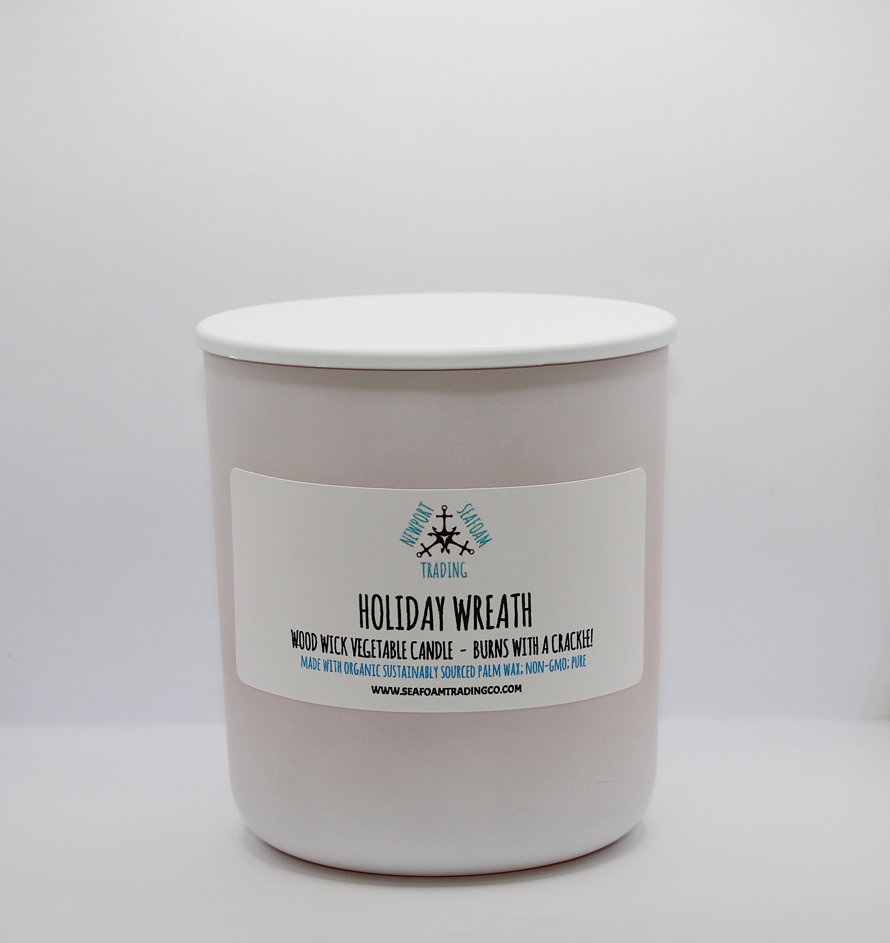 Holiday Wreath Organic Wood Wick Candle