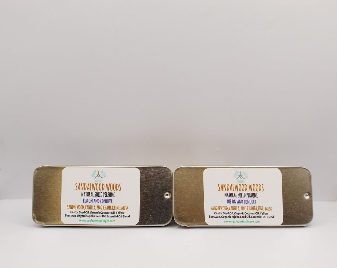 SANDALWOOD WOODS - sandalwood, nag champa, vanilla Organic Handmade Solid Perfume