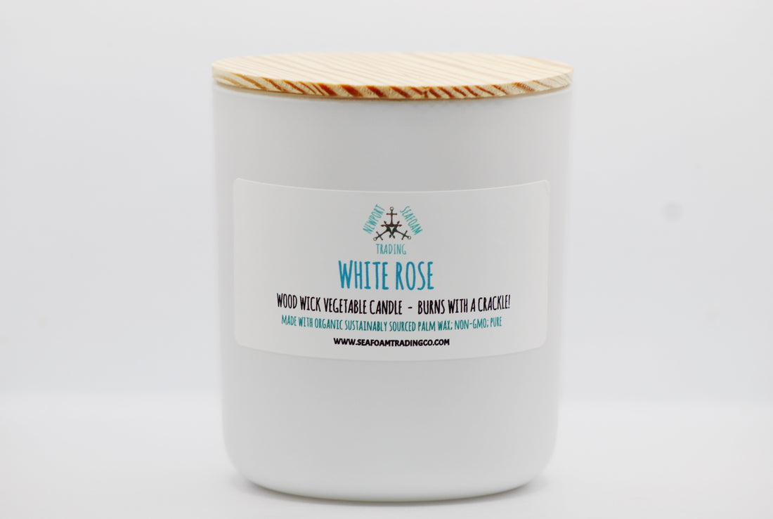 White Rose Organic Wood Wick Candle