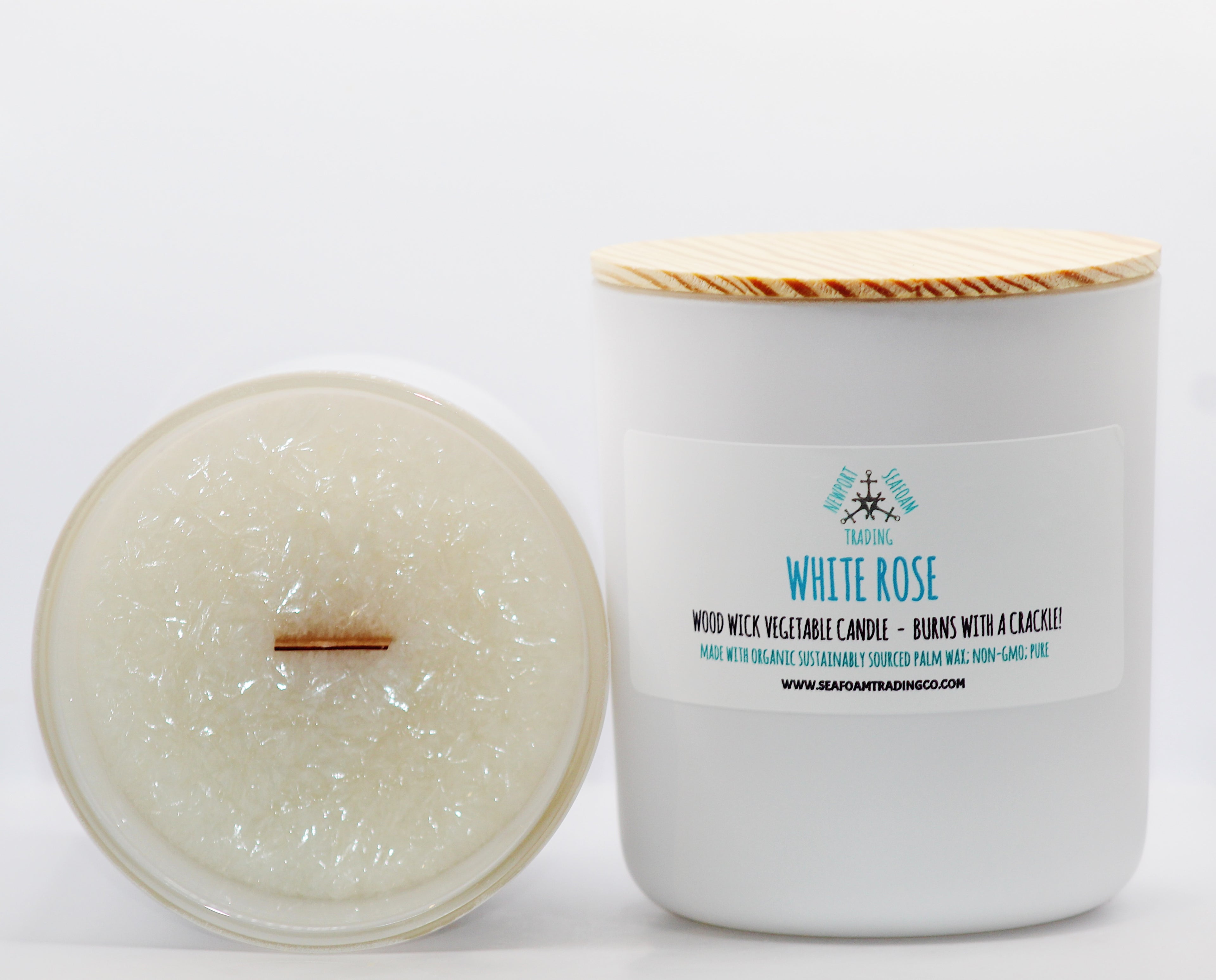 White Rose Organic Wood Wick Candle