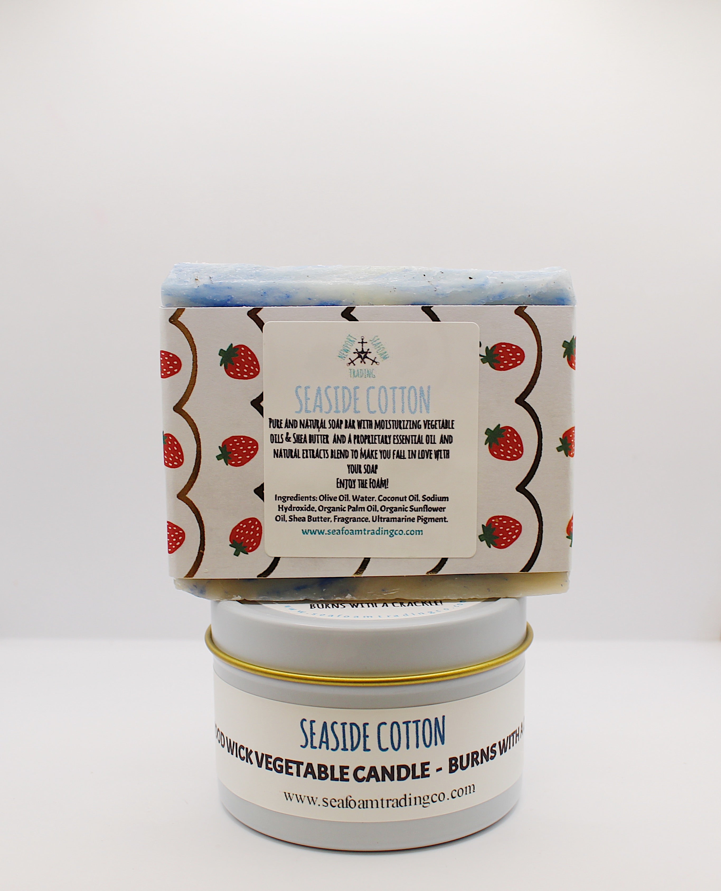 Seaside Cotton Candle and Soap Gift Set