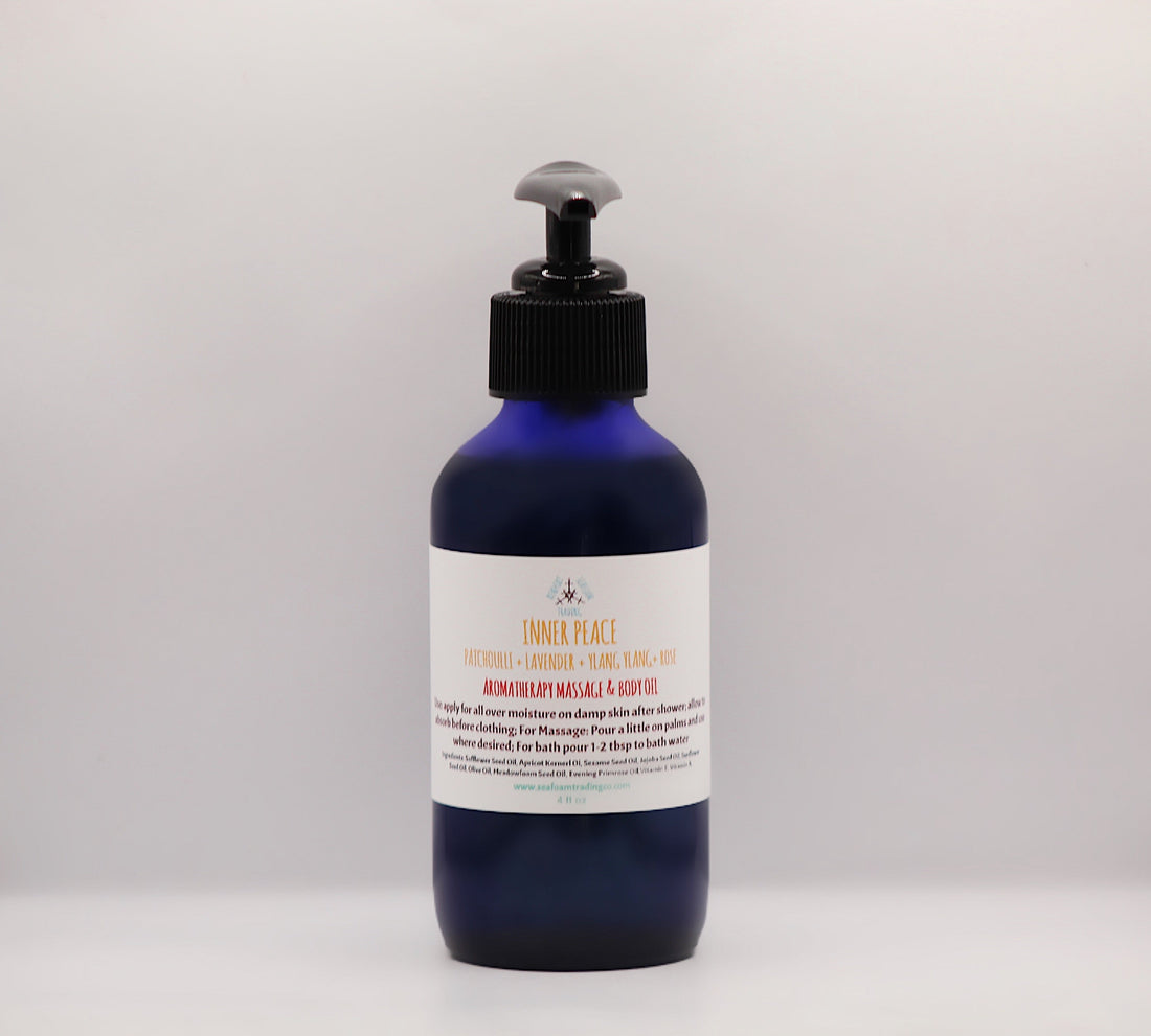 Inner Peace - Lavender, Patchouli + Ylang Ylang Organic Handmade Massage and Body OIl