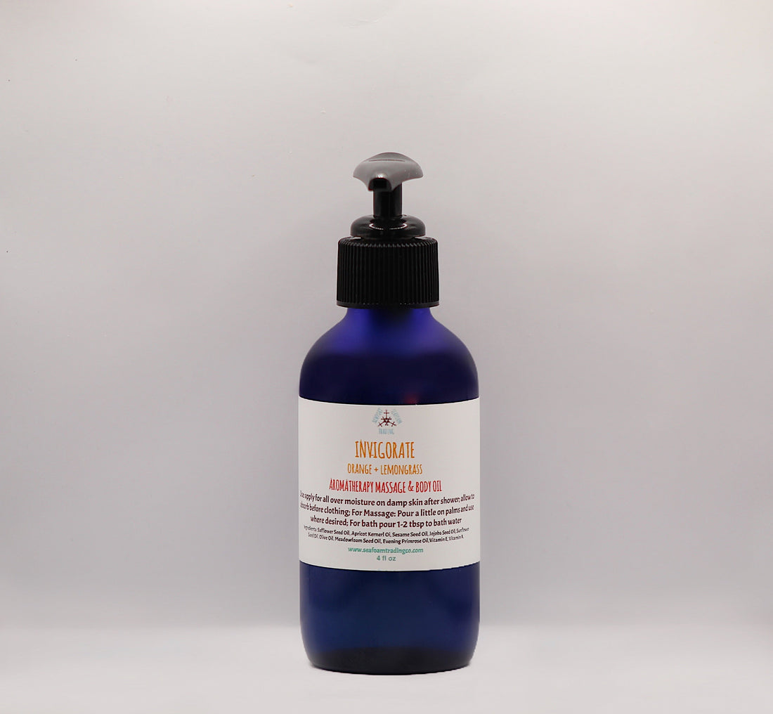 Invigorate- Orange + Lemongrass Organic Handmade Massage and Body OIl