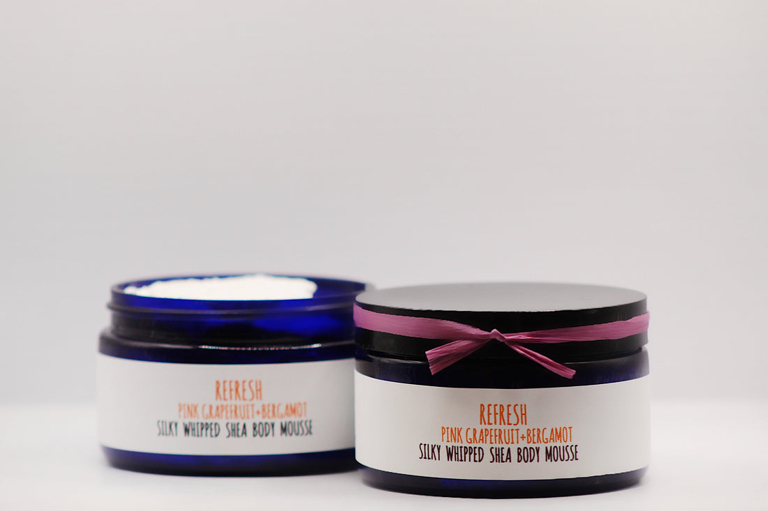 Refresh- Pink Grapefruit + Bergamot Organic Handmade Silky Whipped Shea Butter Mousse