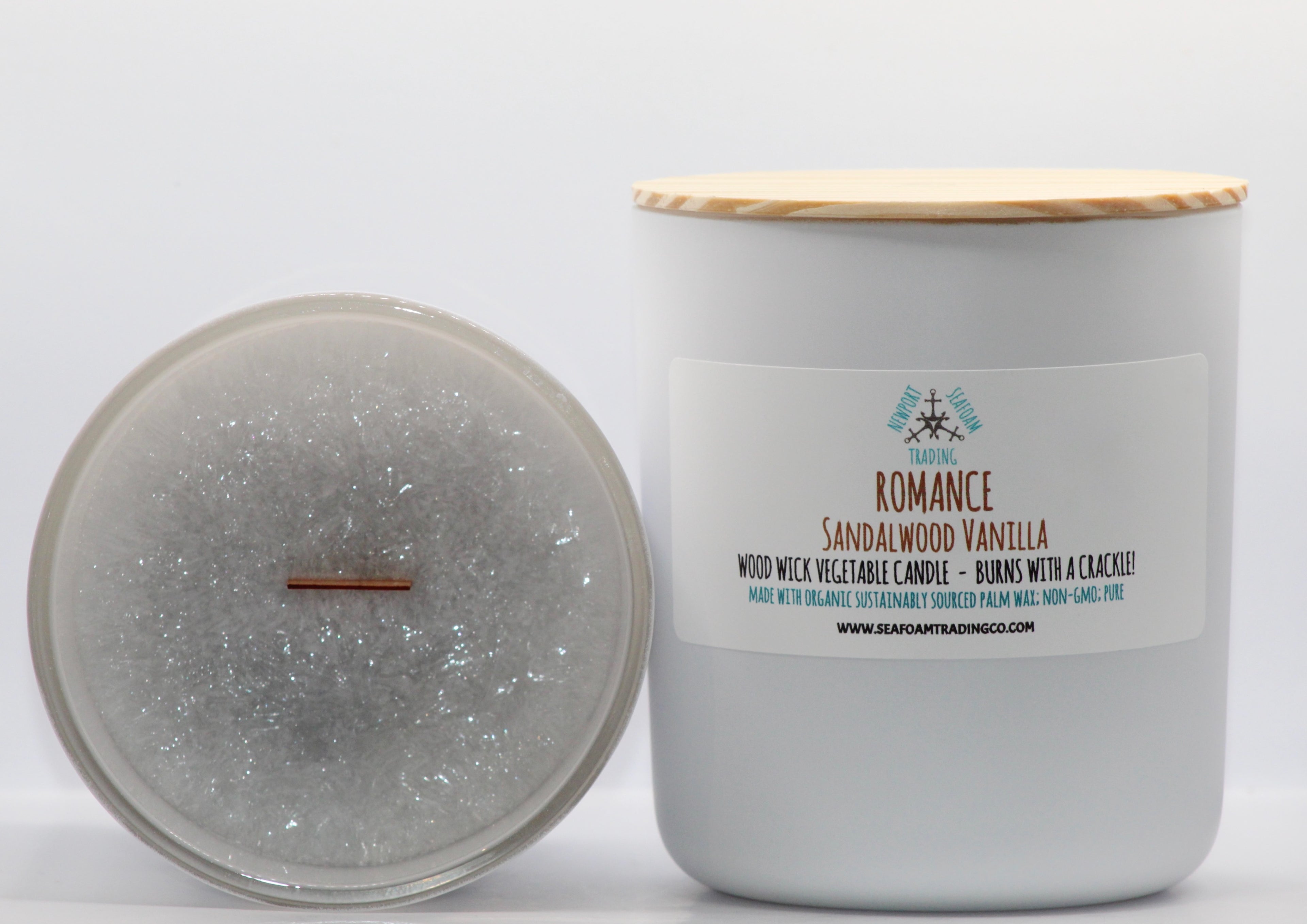 Romance (Sandalwood Vanilla) Organic Wood Wick Candle