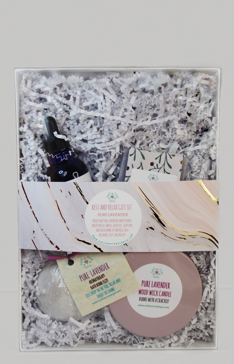 Pure Lavender Rest and Relax Bath Gift Set.