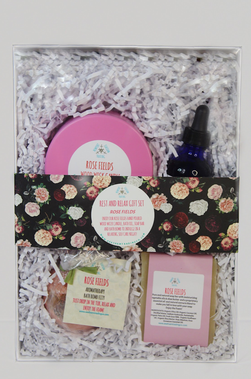 Rose Fields Rest and Relax Bath Gift Set.