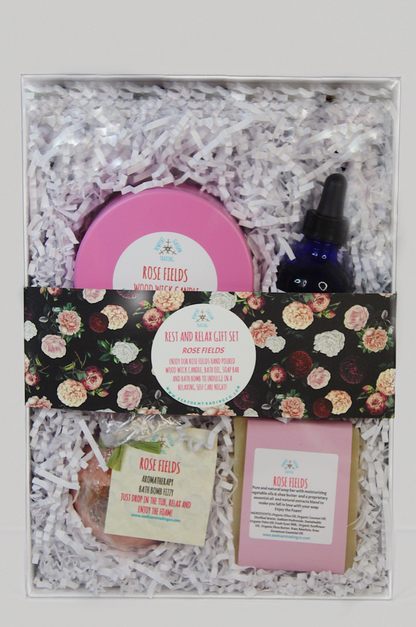 Rose Fields Rest and Relax Bath Gift Set.