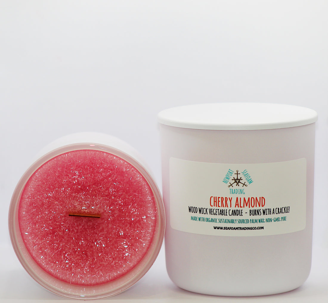 Cherry Almond Organic Wood Wick Candle