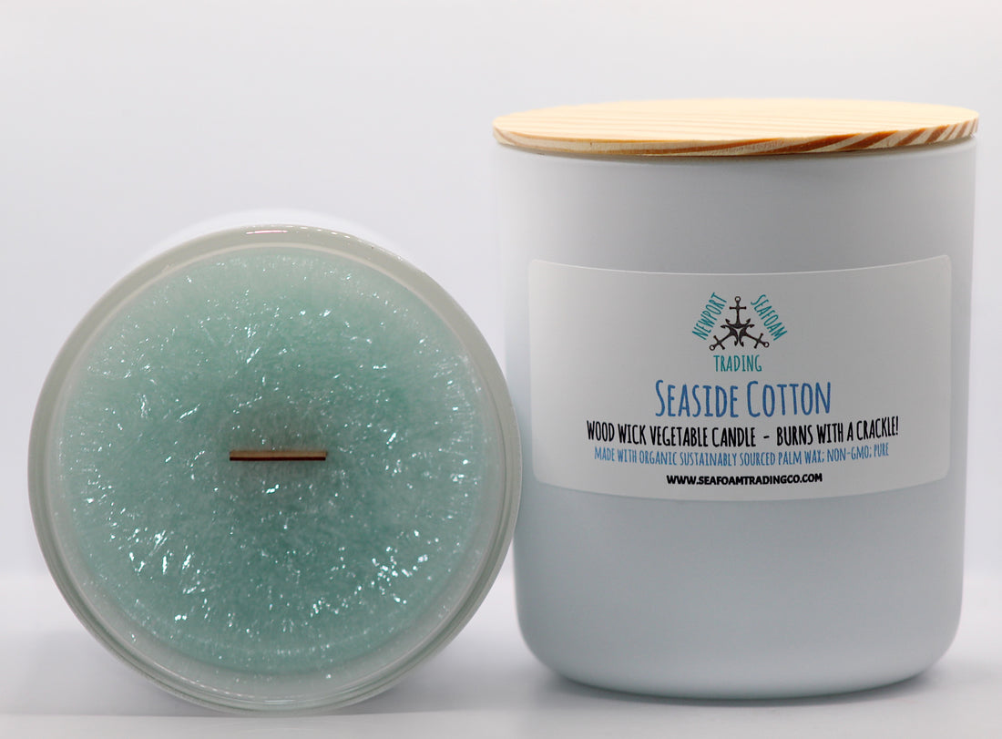 Seaside Cotton Organic Wood Wick Candle