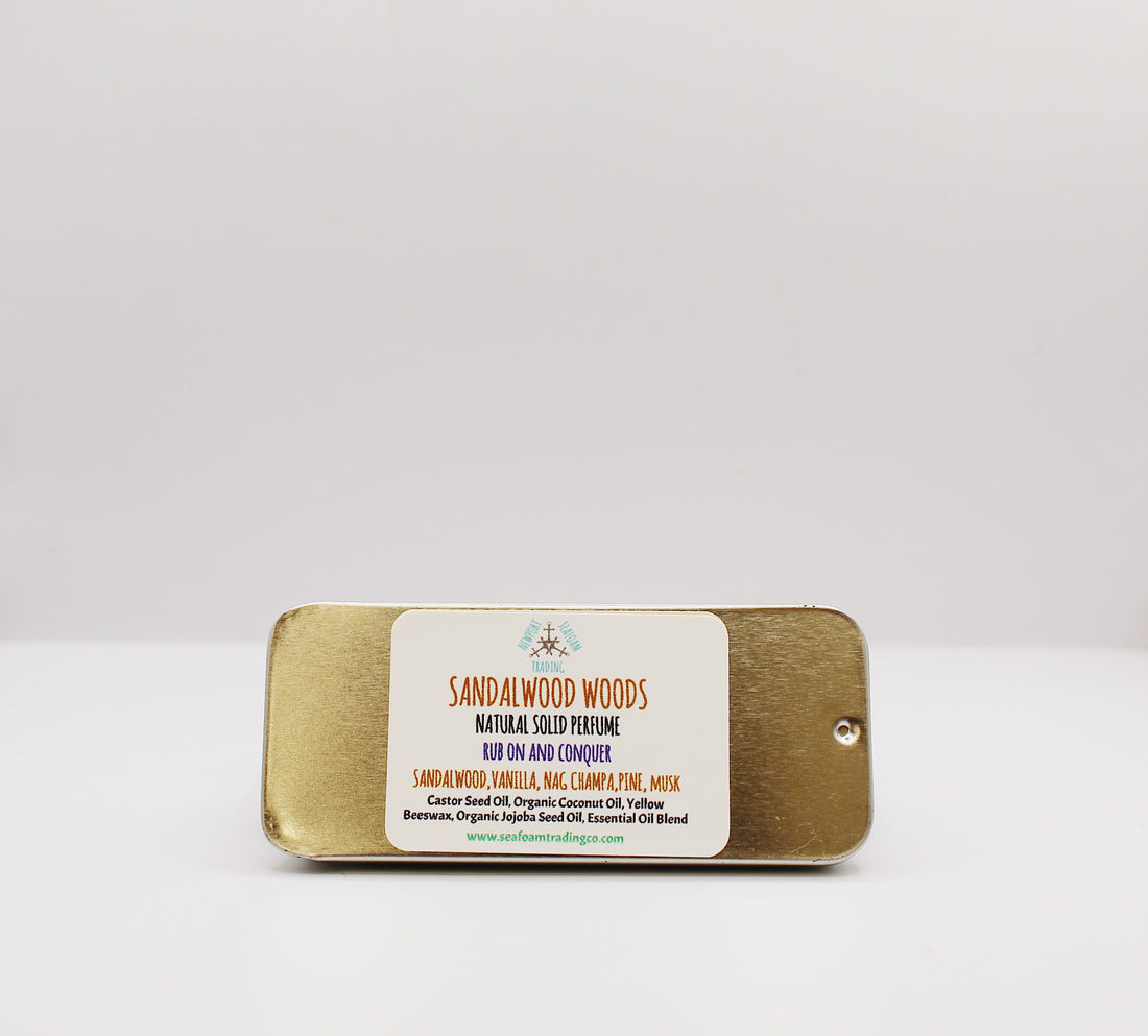 SANDALWOOD WOODS - sandalwood, nag champa, vanilla Organic Handmade Solid Perfume