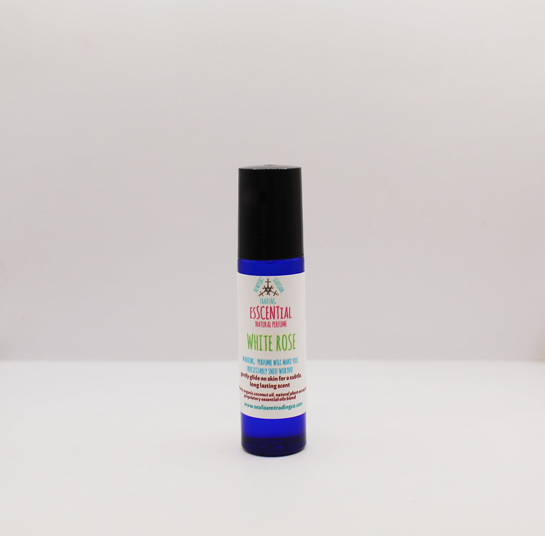 WHITE ROSE - white tea+amber+ginger+ rose EsSCENTial Organic Handmade Perfume