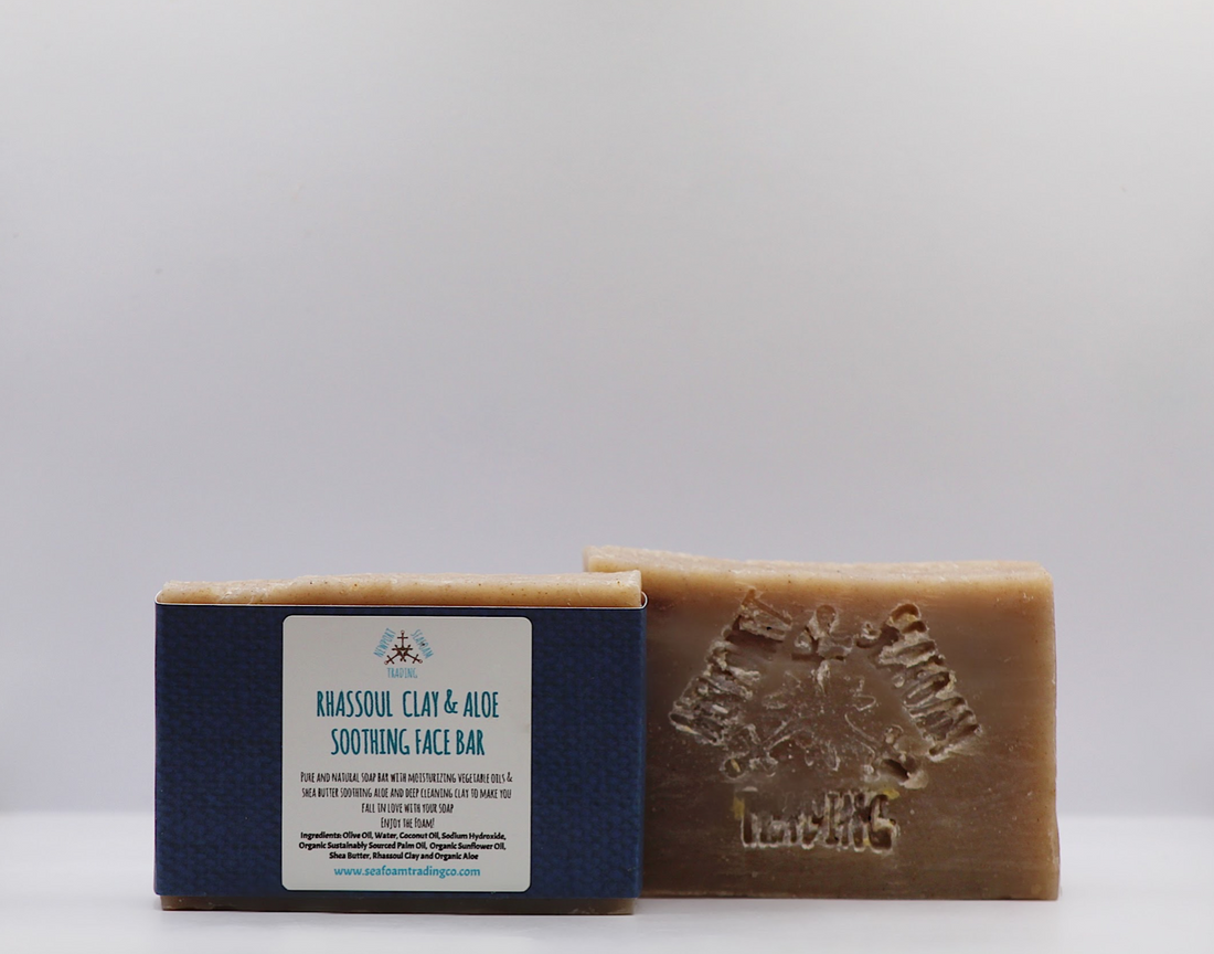 Rhassoul Clay & Aloe Soothing Organic Handmade Face Bar