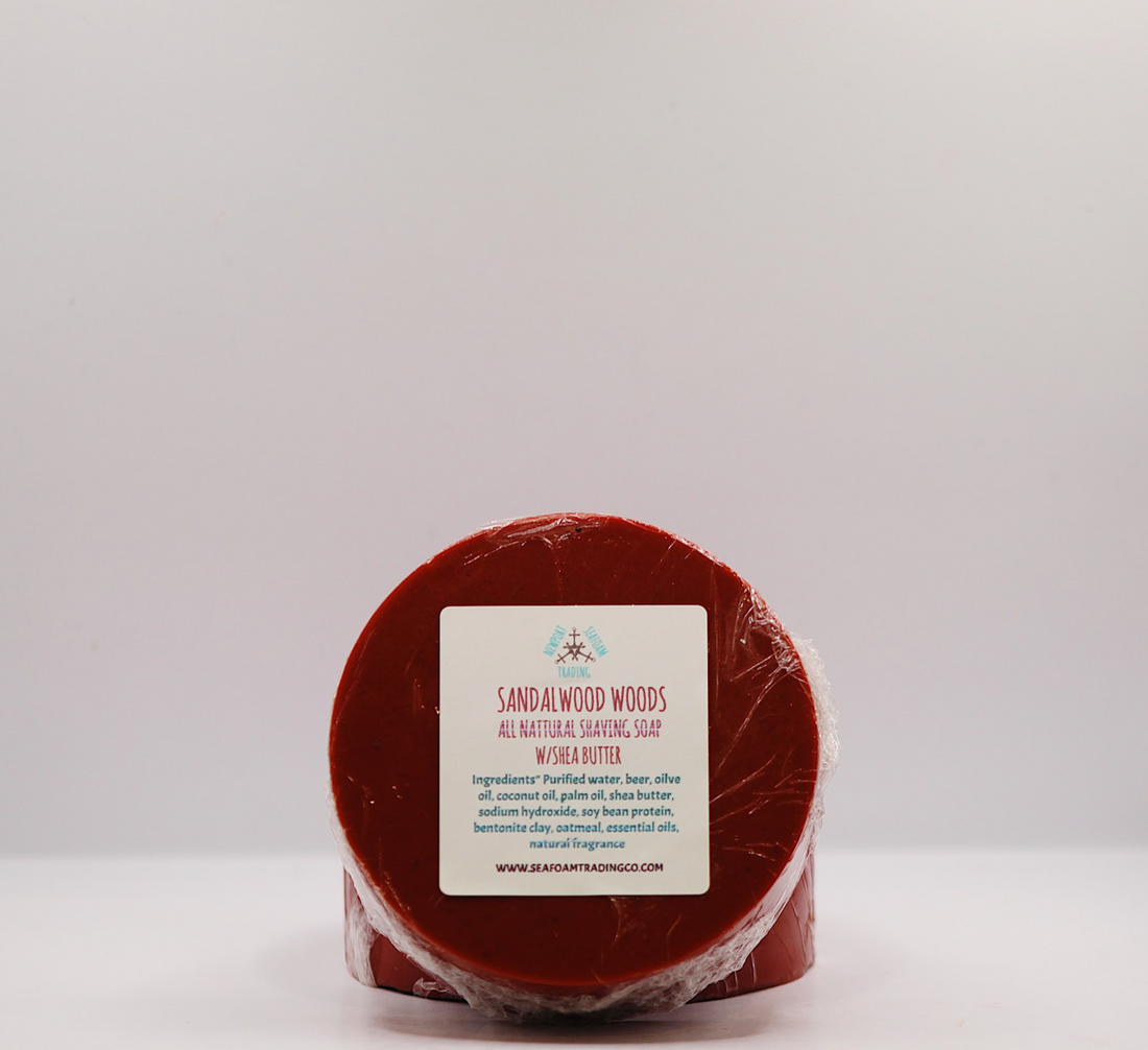 Sandalwood Woods- Sandalwood Vanilla + Nag Champa Organic Handmade Shaving Soap